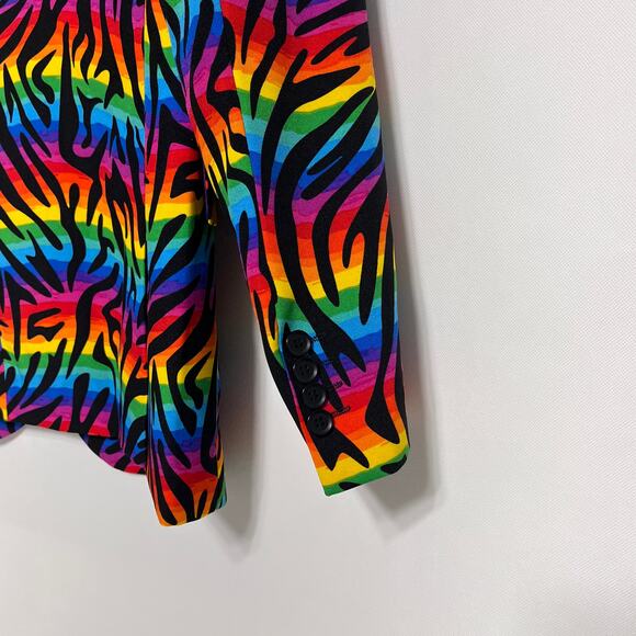 Opposuits Blazer Jacket Rainbow Zebra Mens Muliticolor - Picture 11 of 13
